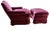 1990s Custom Lounge Chair & Ottoman Set in Burgundy by Dapha For Sale - Image 5 of 18