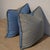 Pair of Fermoie 22" Ruffle Pillows in Blue With Olive Cord For Sale - Image 4 of 8