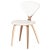 Nuevo Satine dining chairs featuring white leather seats and an American walnut finish. Crafted with bent plywood...
