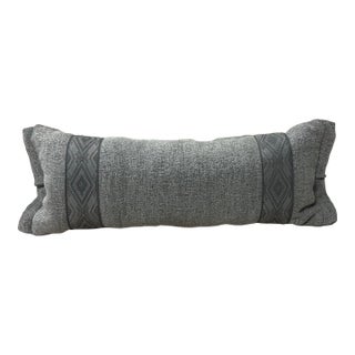 Textured Gray Bolster Pillow For Sale