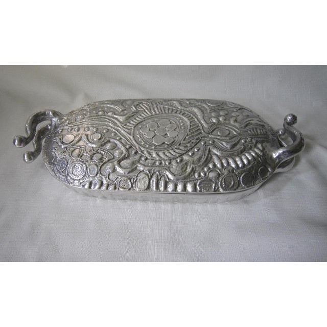 Fabulous Don Drum large aluminum cassarole dish. Dated 1969 with the maker's mark on the back. It measures 20"L x 9"W x...