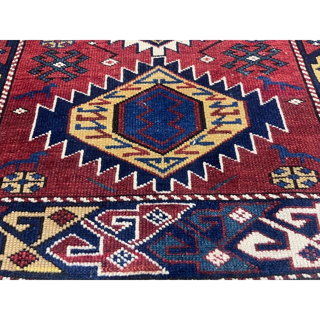 Fine Antique Kuba Wool Rug 2’3” X 3’3” For Sale - Image 4 of 5