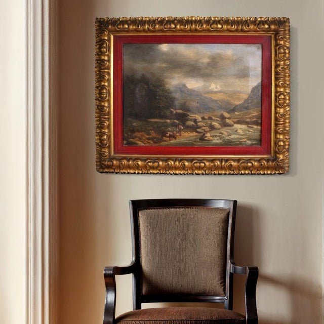 Italian Artist, Landscape, 1846, Oil on Canvas For Sale - Image 11 of 17