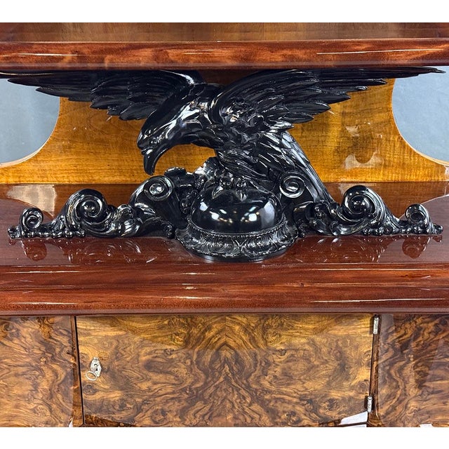 Art Deco Walnut Display Cabinet, 1930s For Sale - Image 4 of 11