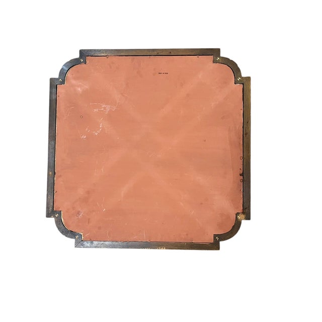 Large Size Vintage Brass and Wood Spanish Tray For Sale - Image 6 of 9