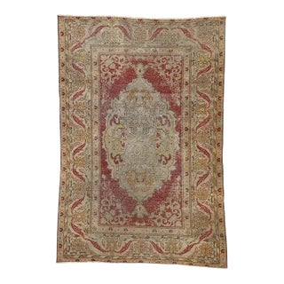 Vintage Turkish Oushak Rug, 04'02 X 06'01 For Sale