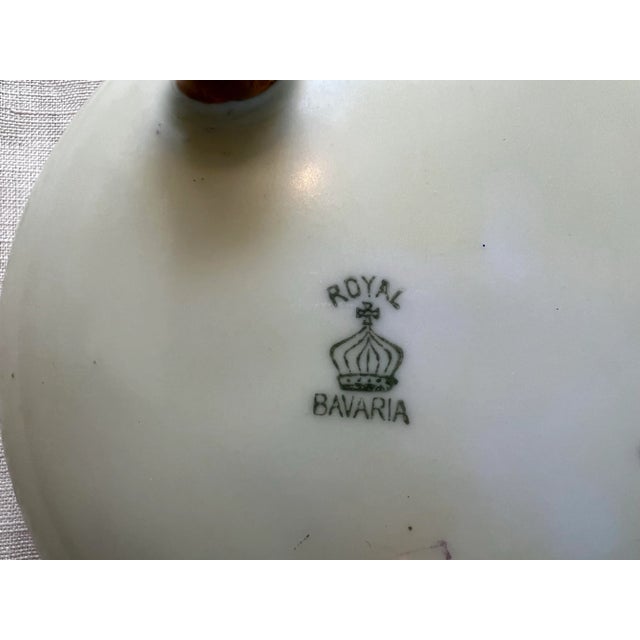 Art Deco Royal Bavaria Porcelain Bowl Hand Painted With Opalescent Interior Early 20th Century For Sale - Image 3 of 7
