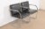 Gordon International Mies Van Der Rohe Black Leather and Chrome Brno Chairs, Pair For Sale - Image 4 of 12