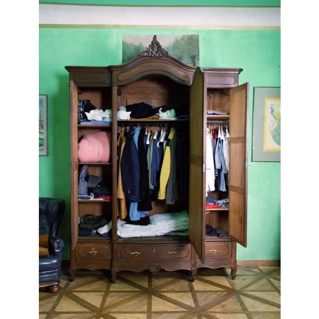 Brown Large Castle Wardrobe with Mirrors For Sale - Image 8 of 9