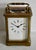 Brass Corniche Carriage Clock Antique French Beveled Glass Mechanical For Sale - Image 4 of 15