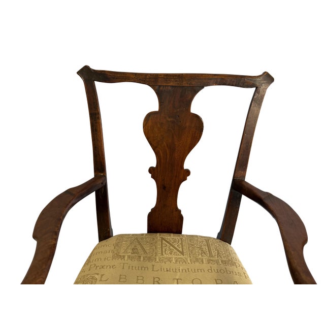 18th Century Walnut English Fireside Queen Anne Style Chair For Sale In Boston - Image 6 of 18