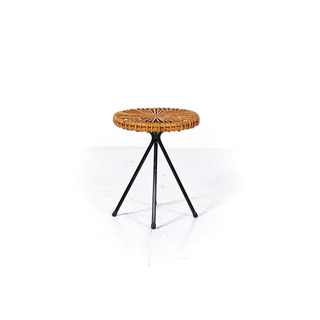 Dutch Rattan Stool from Rohé Northolde, 1960s For Sale - Image 4 of 4