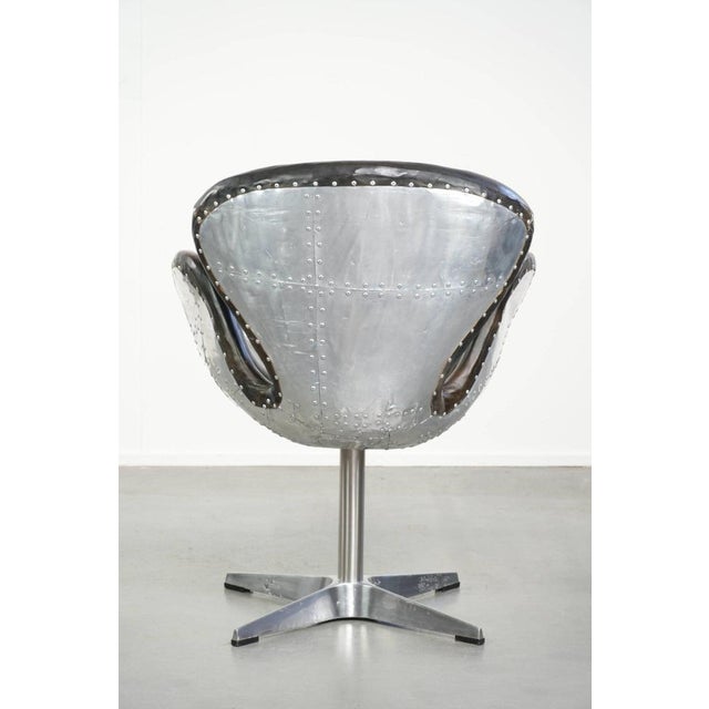 Vintage Aviator Desk Chair in Cowhide Leather and Aluminium from Timothy Oulton For Sale - Image 4 of 17
