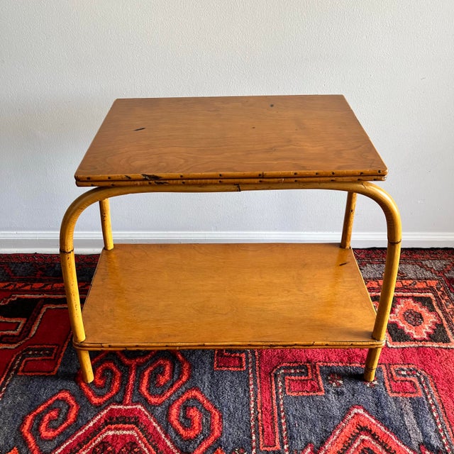 1950s 1950s Mid Century Bent Bamboo Side Table End Table For Sale - Image 5 of 7