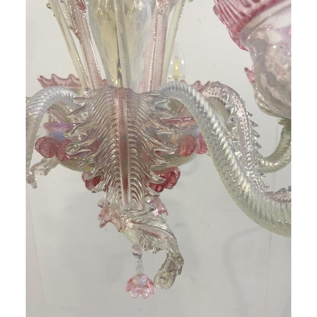 Glass Chandelier in Pink Murano Glass, 1950s For Sale - Image 7 of 9