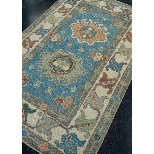 Turkish Turkish Oushak Rug 3'8" x 5'10" #17445 For Sale - Image 3 of 8