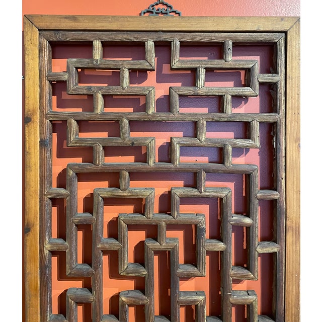 Early Pair of Chinese Wooden Screens | Chairish