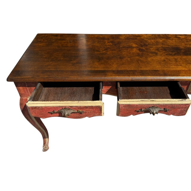 French Country 19th C Style French Country Writing Table Desk For Sale - Image 3 of 4
