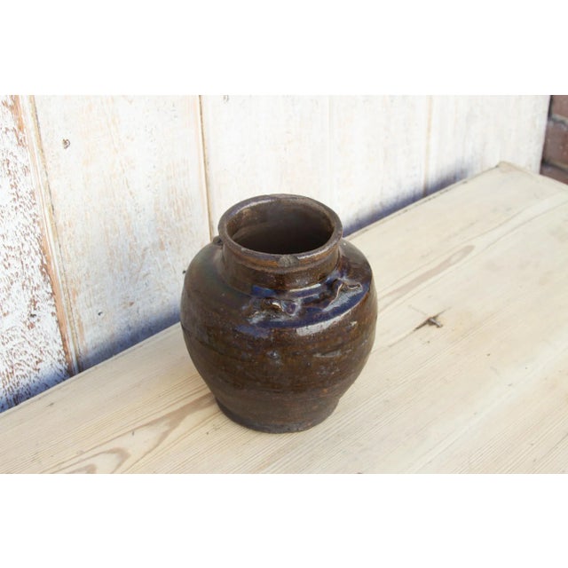 Asian Dark Brown Southeast Asian Martaban Pot For Sale - Image 3 of 8