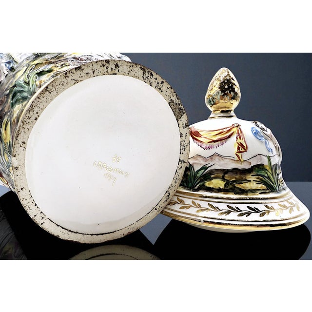 Mythological Ceramic Art Vase attributed to Capodimonte For Sale - Image 12 of 18
