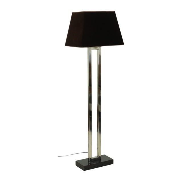 Contemporary Floor Lamp in Stainless Steel and Granite Base For Sale - Image 3 of 18