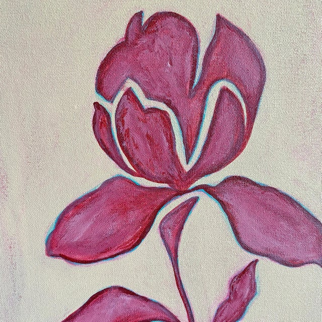 Original Framed Acrylic Botanical Painting, Organic Boho Art Floral Wall Art by Tatiana Duperault For Sale In West Palm - Image 6 of 6