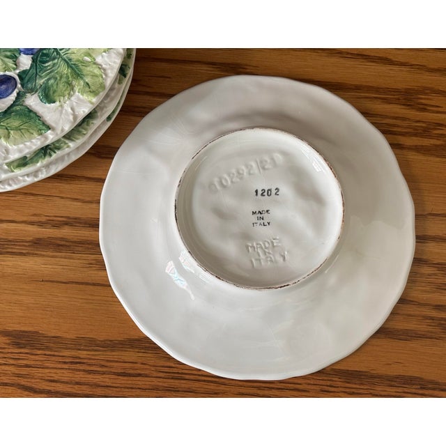 Mid 20th Century Italian Grape Majolica Small Dessert Plates - Set of 4 For Sale - Image 4 of 6