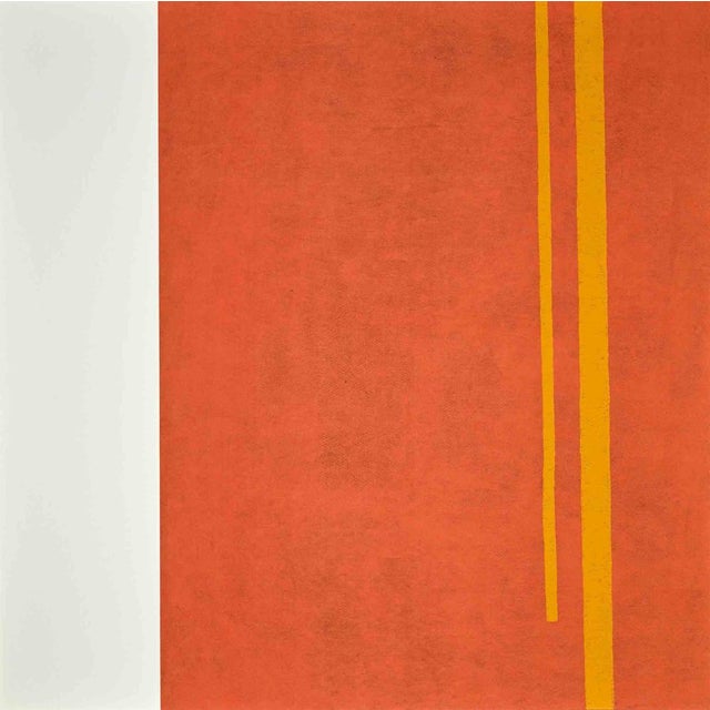 Green Cosmos - Orange is a lithograph realized by Eleni Zerva in 1971. Hand-signed and numbered on the back. Edition of...