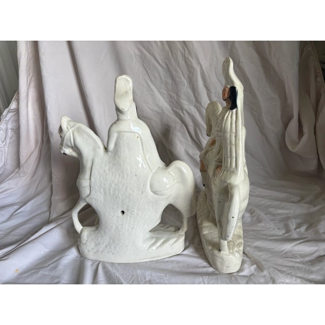 Mid 19th Century Pair of Mid 19th Century Staffordshire Scottish Hunters on Horseback For Sale - Image 5 of 14