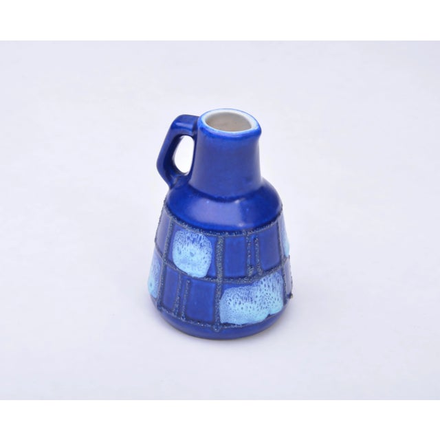1950s Small East German Blue Ceramic Vase from Strehla Keramik, 1950s For Sale - Image 5 of 5