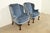 Kindel Furniture Kindel Furniture Chippendale Carved Mahogany Blue Velvet Upholstered Wingback Lounge Chairs, Pair For Sale - Image 4 of 14