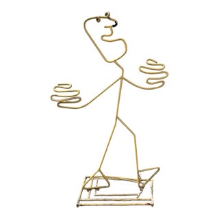 1990s Monumental Signed Barrett DeBusk “Walking Bod “ Steel Sculpture - 90” High For Sale