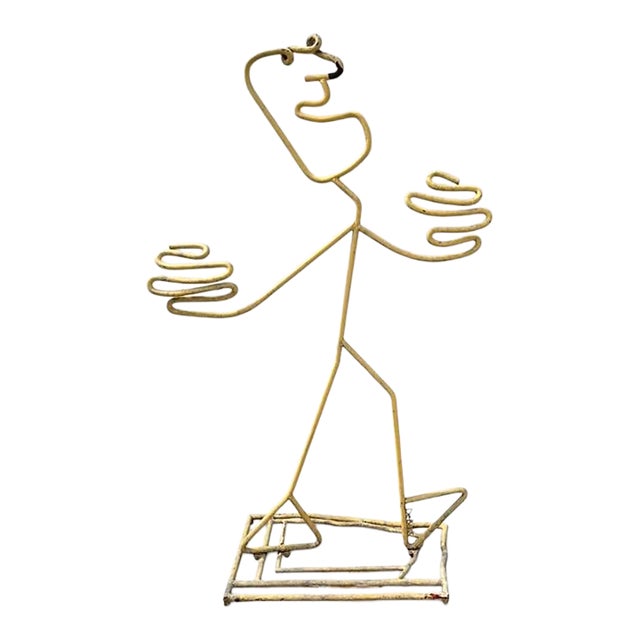 1990s Monumental Signed Barrett DeBusk “Walking Bod “ Steel Sculpture - 90” High For Sale