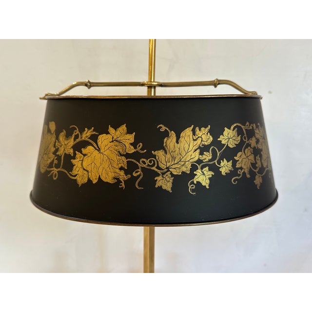 1970s Frederick Cooper Handpainted & Brass Buillotte Table Lamp For Sale In Philadelphia - Image 6 of 8