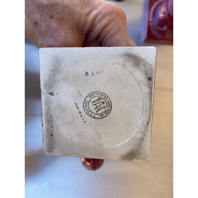 Art Nouveau Vintage Trenton Pottery Urns or Vases - Pair For Sale - Image 3 of 3