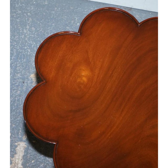 Antique Style Tilt Top Wine Side Table with Piecrust Top For Sale - Image 10 of 16