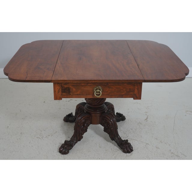 American 19th Century Mahogany Empire Style Drop-Leaf Table For Sale - Image 4 of 18