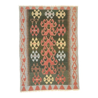 Vintage Persian Shiraz Kilim Rug - 04'01 X 05'10 For Sale