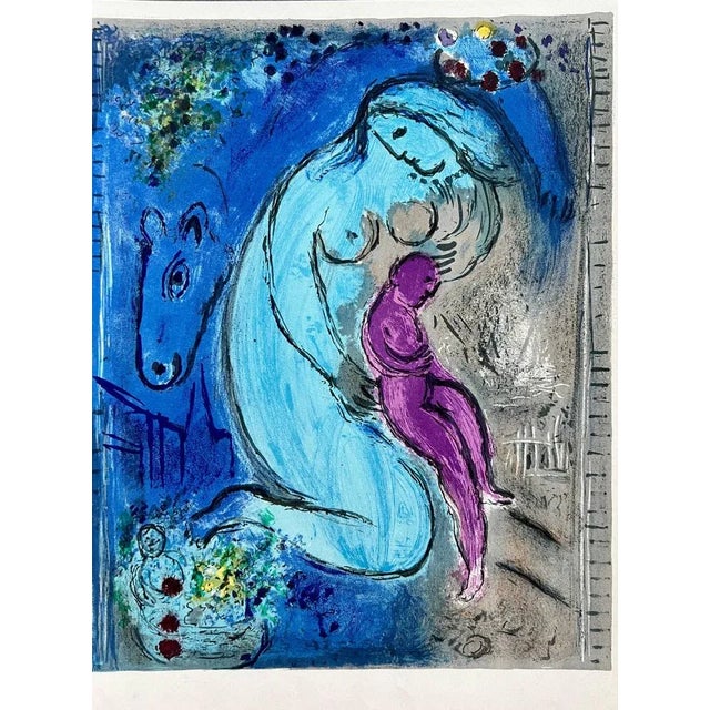 Marc Chagall, Quai aux Fleurs, 1954, Lithograph, in Flawless conditions. Designed 1950 to 1959