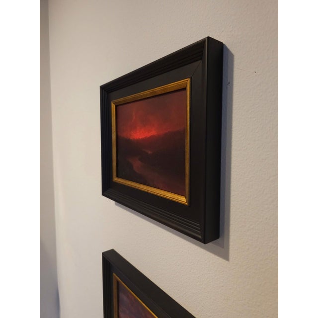 Abstract The End of the Beginning by Devin Michael Roberts | Oil On Panel Landscape at Sunset For Sale - Image 3 of 5