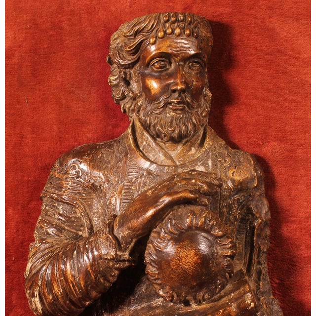 Renaissance Saint Bartholomew in Walnut, 1600s For Sale - Image 4 of 15
