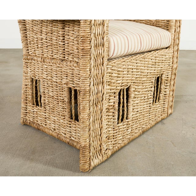 Ralph Lauren Organic Modern Woven Seagrass Wicker Armchair For Sale - Image 15 of 18