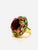 Bochic “Orient” Vintage Emerald, Ruby & Pink Tourmaline Ring Set 18 K Gold & Silver Natural Ruby 12.00 Carat Natural...