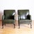 Mid 20th Century Mid 20th Century Pair of George Smith Style Leather Armchairs and Ottoman For Sale - Image 5 of 10