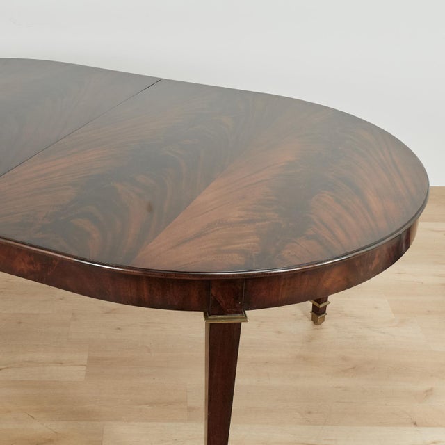 Wood Large Louis XVI Style Flame Mahogany Extendable Dining Table For Sale - Image 7 of 18