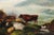 Large English 1880s Giltwood Framed Pastoral Oil Painting with Cattle and Sheep For Sale - Image 4 of 7
