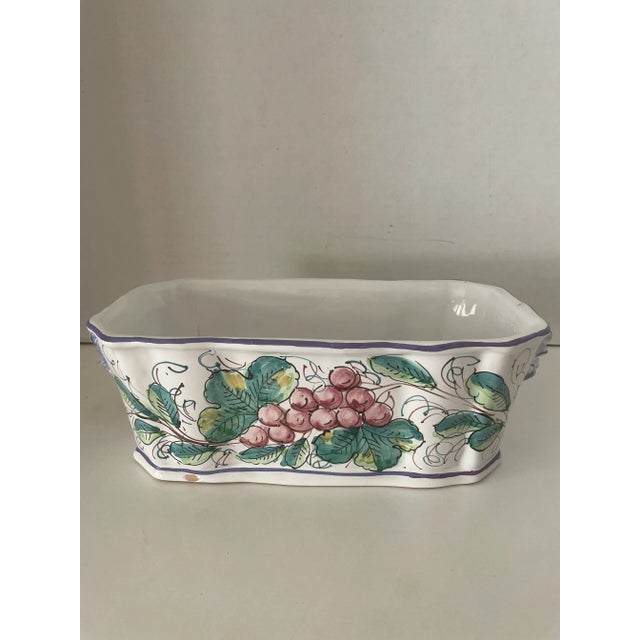 Ceramic Vintage 1950s Ceramic Hand Painted Planter by Castelli & Signed by Artist L. Pardi, Italy For Sale - Image 7 of 7