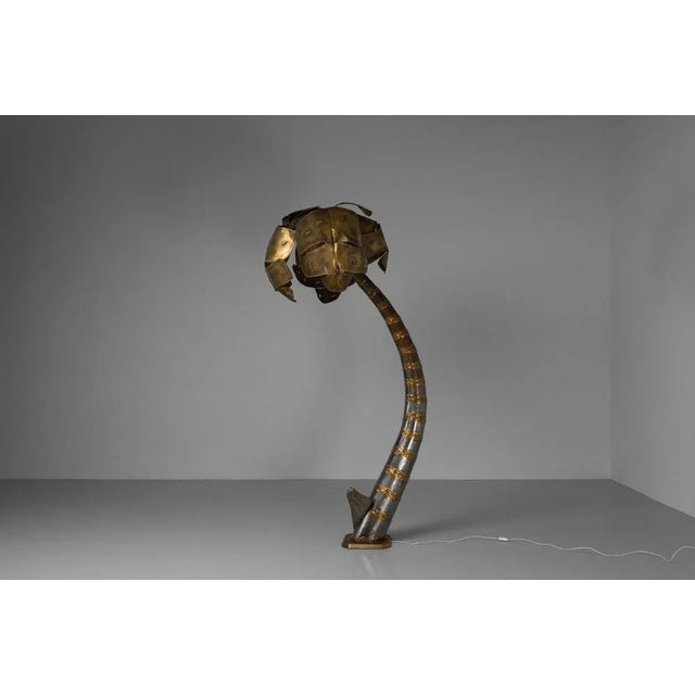 Hollywood Regency Palm Tree Floor Lamp in the style of Maison Jansen, 1970s For Sale - Image 3 of 18