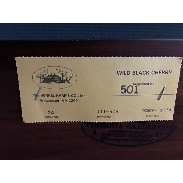 Wood Henkel Harris Full Bed--Wild Black Cherry For Sale - Image 7 of 7