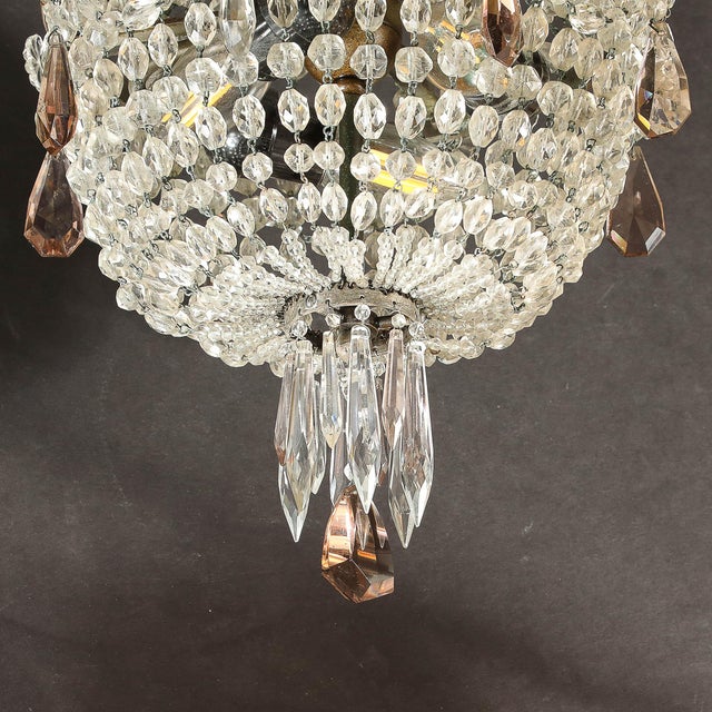 Hollywood Regency Crystal Beaded Chandelier W/ Gilt Bronze Fittings by Baccarat For Sale - Image 14 of 18
